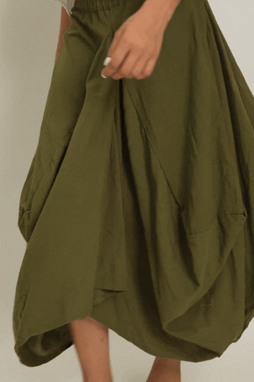 Hary - Olive Draped Harem Skirt
