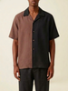 Cacao Duo-color Cuban Collar Shirt