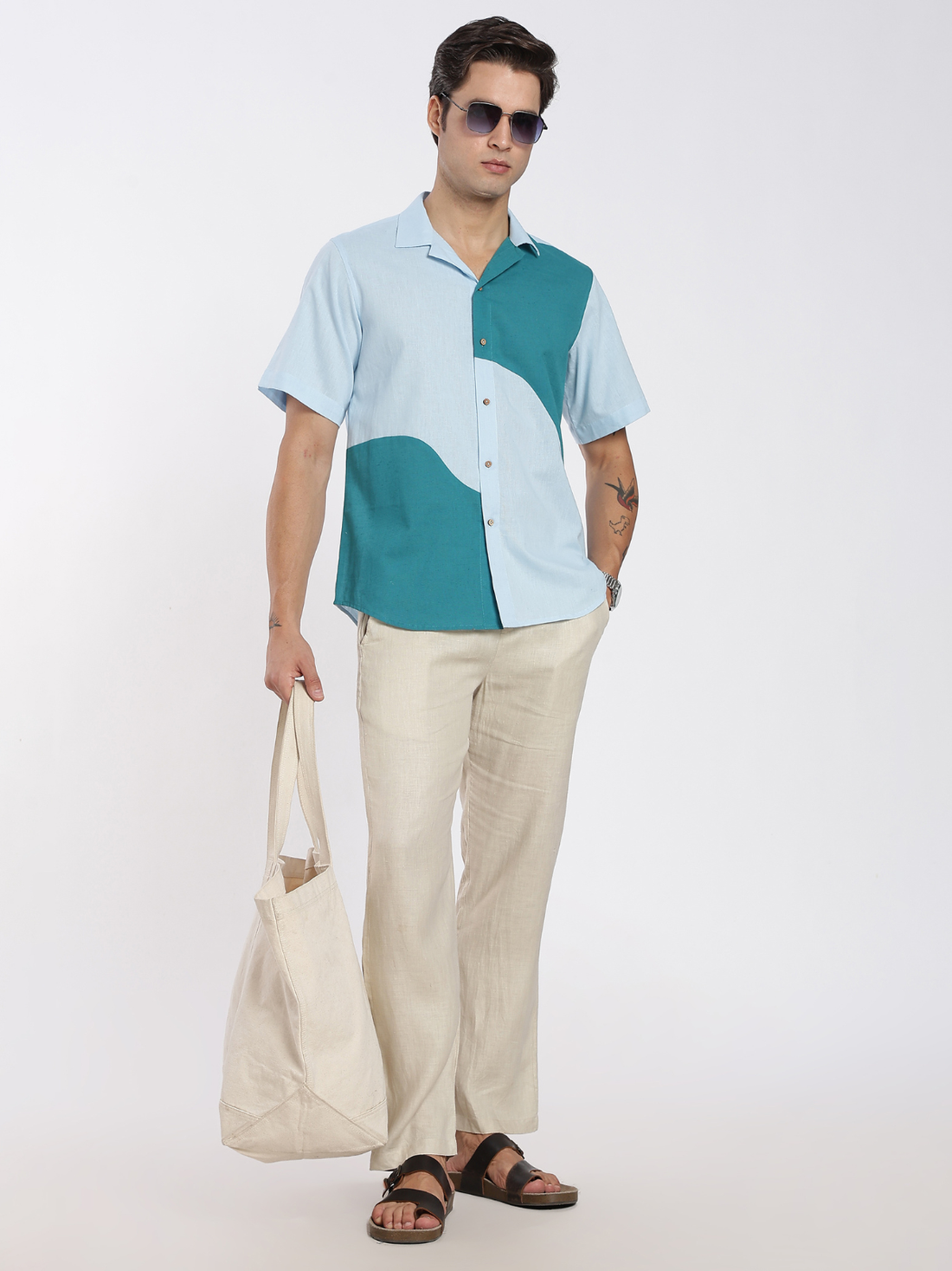 Foosh Cuban Collar Lounge Shirt