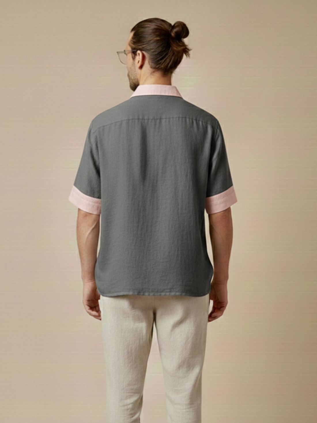 Sova Cuban Collar Panelled Shirt