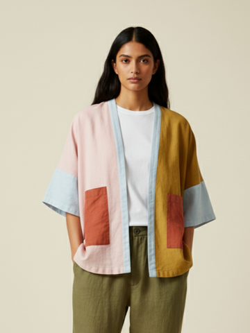 Patch & Flow Upcycled Kimono Jacket