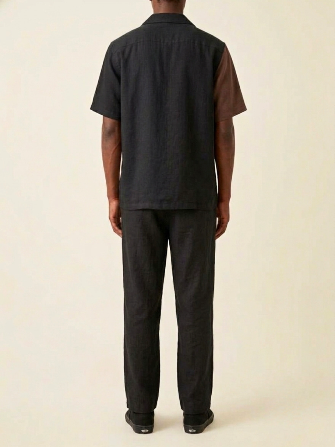 Cacao Duo-color Cuban Collar Shirt
