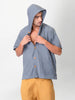 Nomad - Grey Hooded Shirt with Pockets