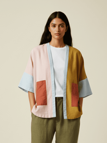 Patch & Flow Upcycled Kimono Jacket