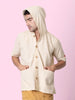 Nomad - Beige Hooded Shirt with Pockets