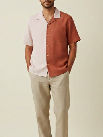 Rosko Duo-color Cuban Collar Shirt