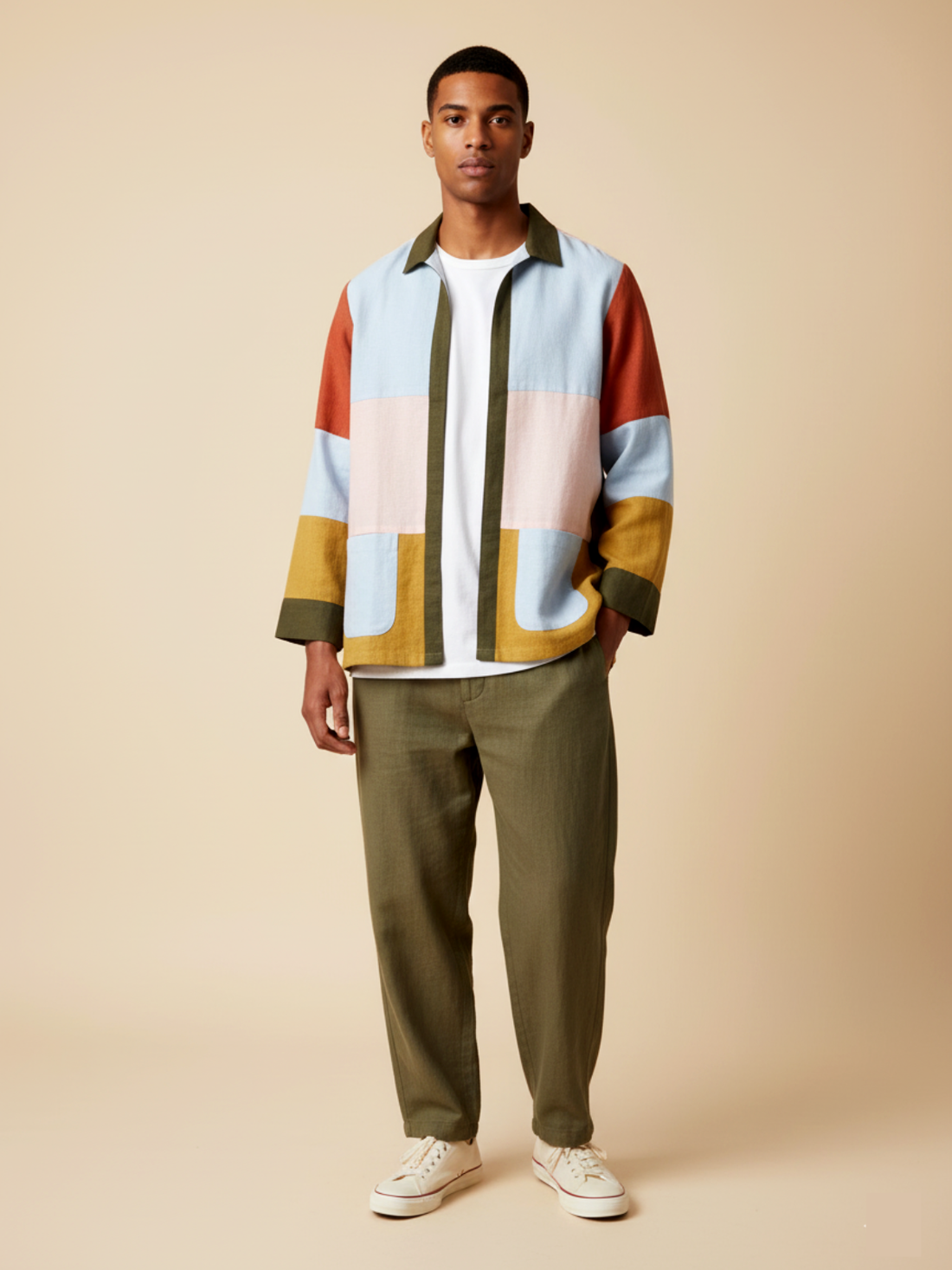 Leo Upcycled Colour Block Jacket