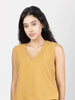 Vezee - Mustard Sleeveless V-neck Top