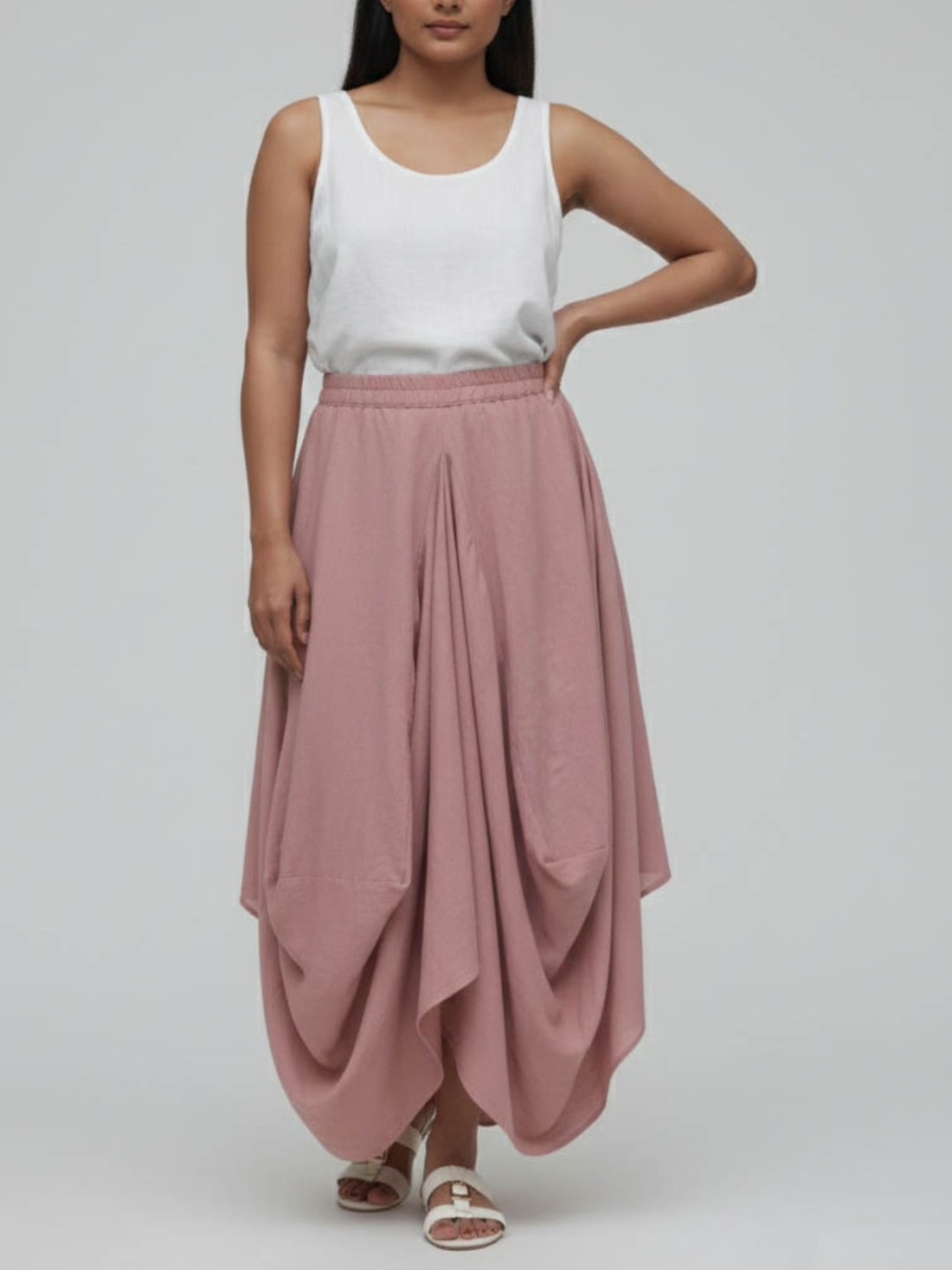 Hary - Cinnamon Draped Harem Skirt