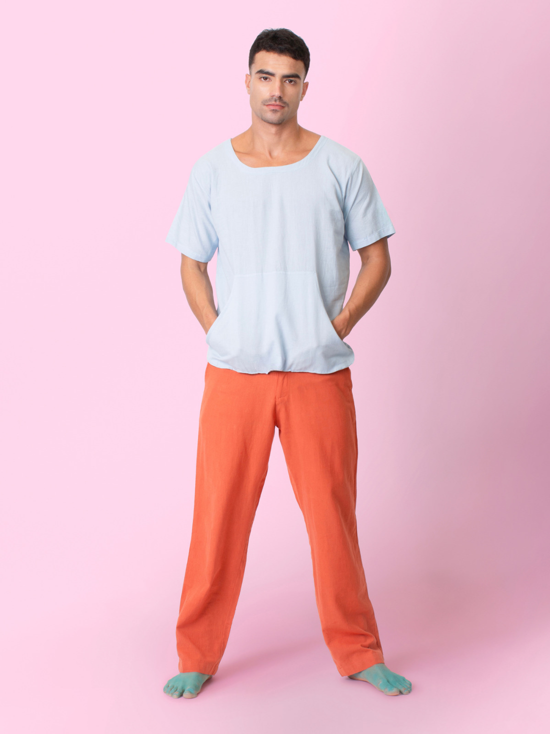 Skippy - Blue T Shirt with Kangaroo Pockets