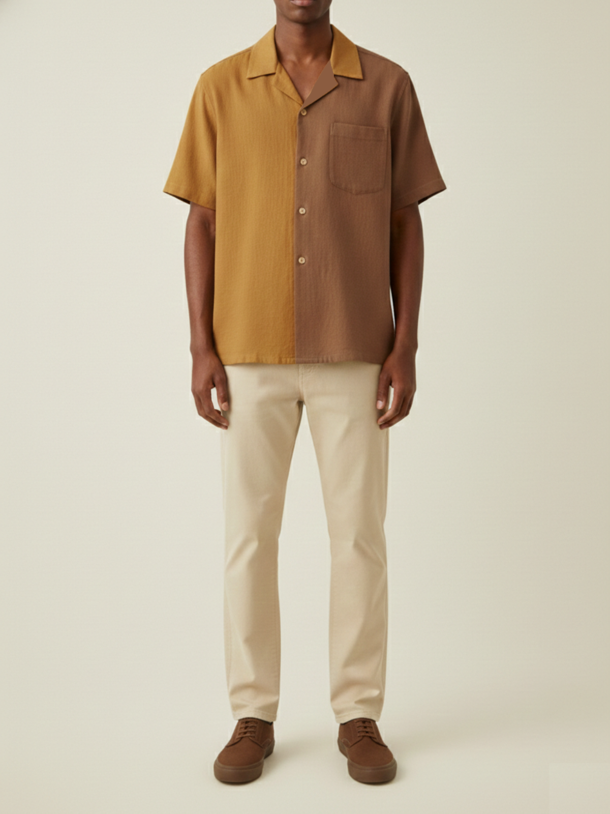 Brasa Duo-color Cuban Collar Shirt