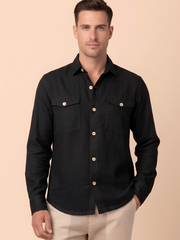 Canyon - Black Shirt with Flap Pockets