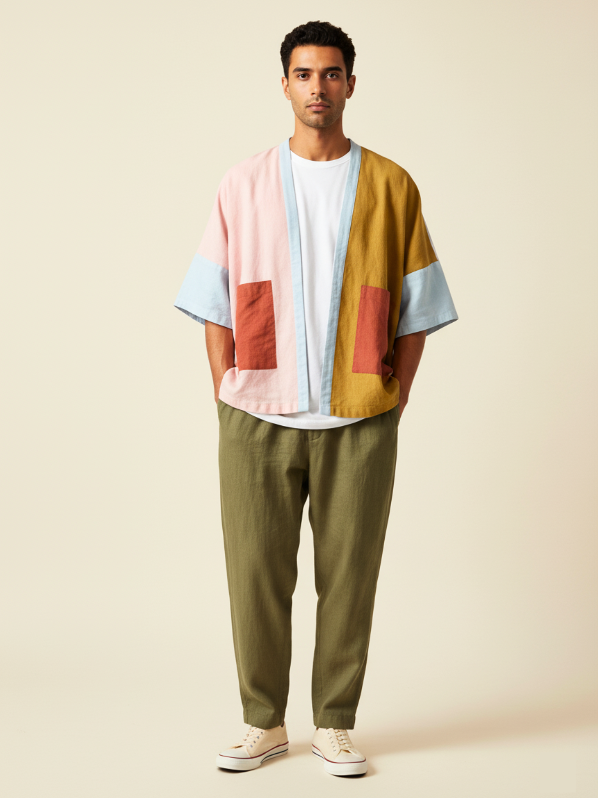 Patch & Flow Kimono Jacket