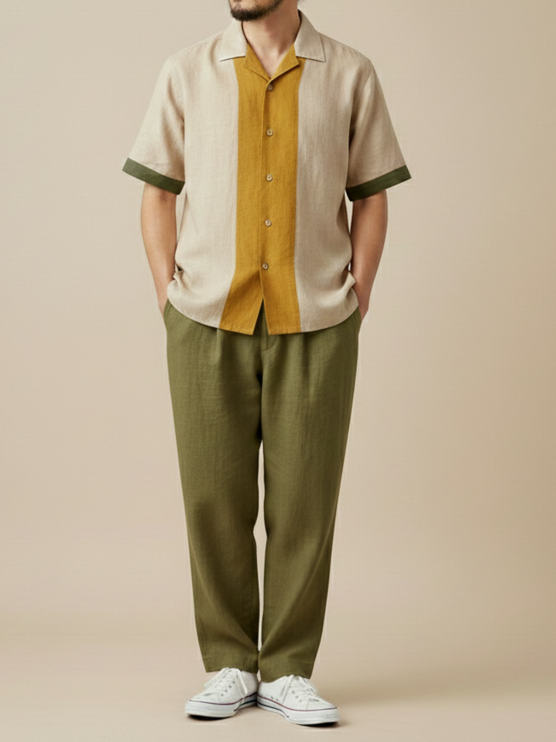 Arlo Cuban Collar Panelled Shirt