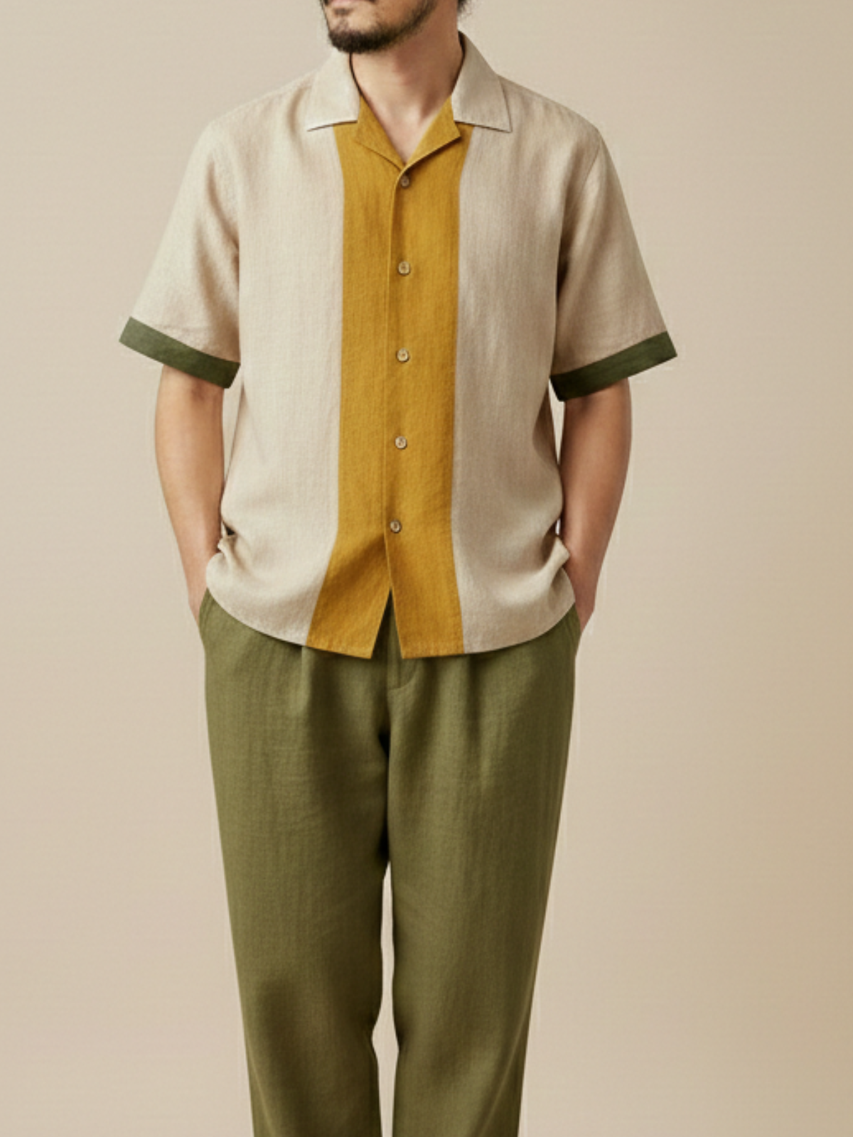 Arlo Cuban Collar Panelled Shirt