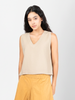 Vezee - Beige Sleeveless V-neck Top