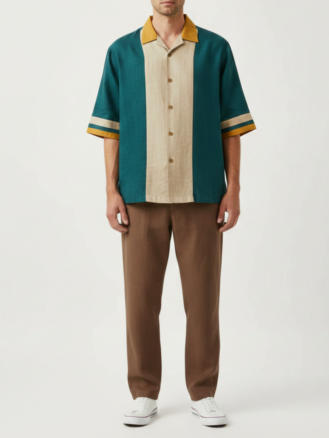 Yor Cuban Collar Paneled Shirt