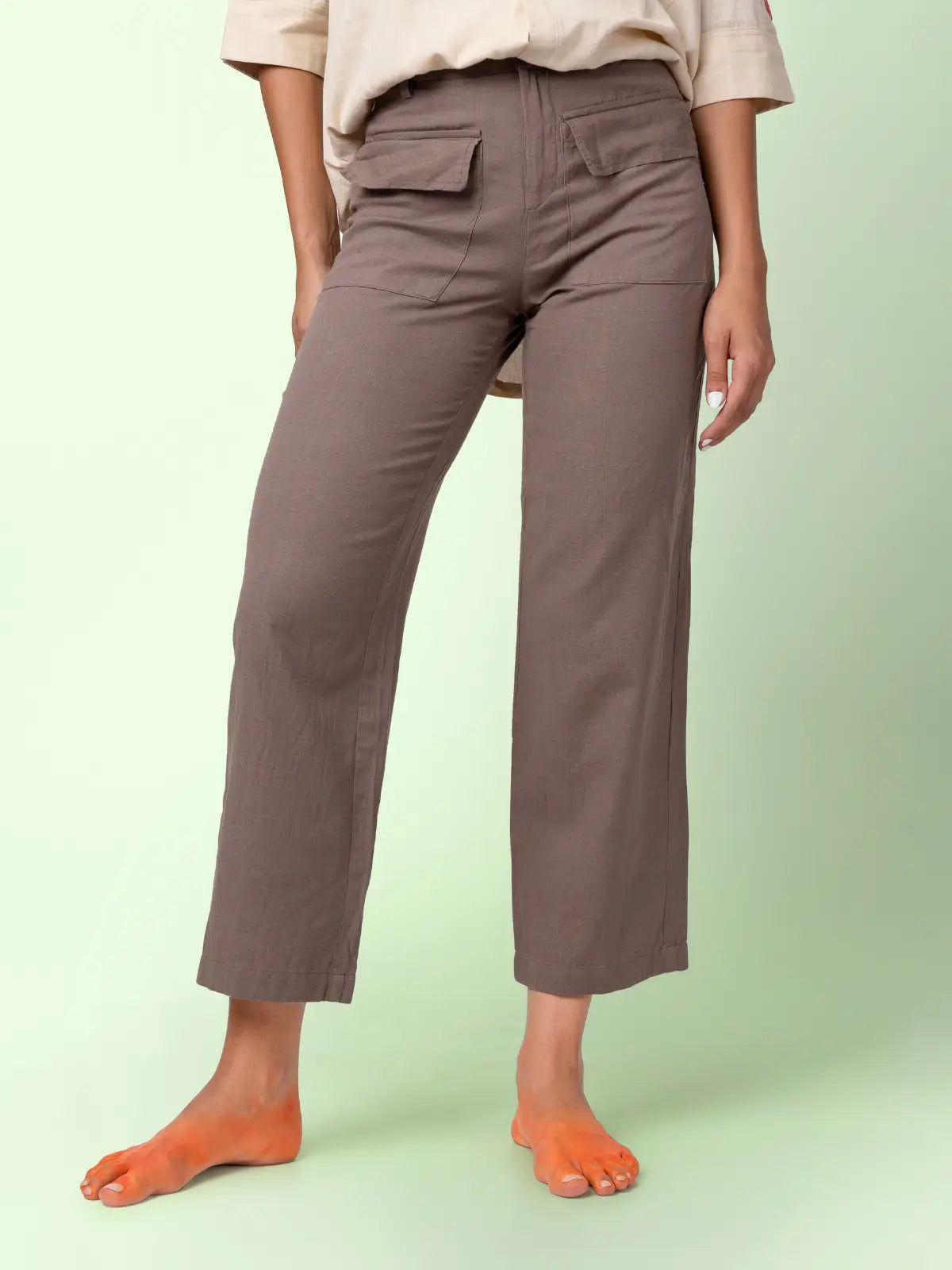 Juno - Brown Patch Pocket Pants