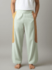 Tipa - Green Flowy Pants with Side Panel