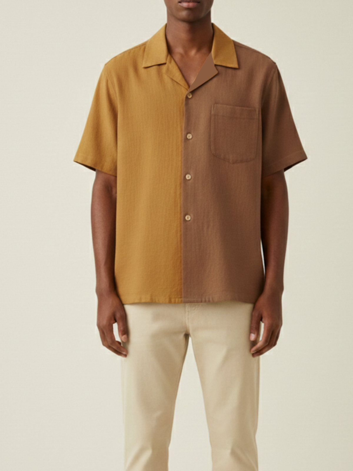 Brasa Duo-color Cuban Collar Shirt image 2
