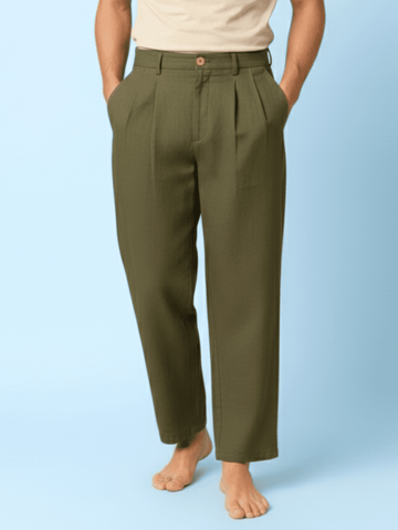 Mars - Olive Pleated Pants