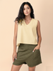 Vezee -Butter Yellow Sleeveless V-neck Top
