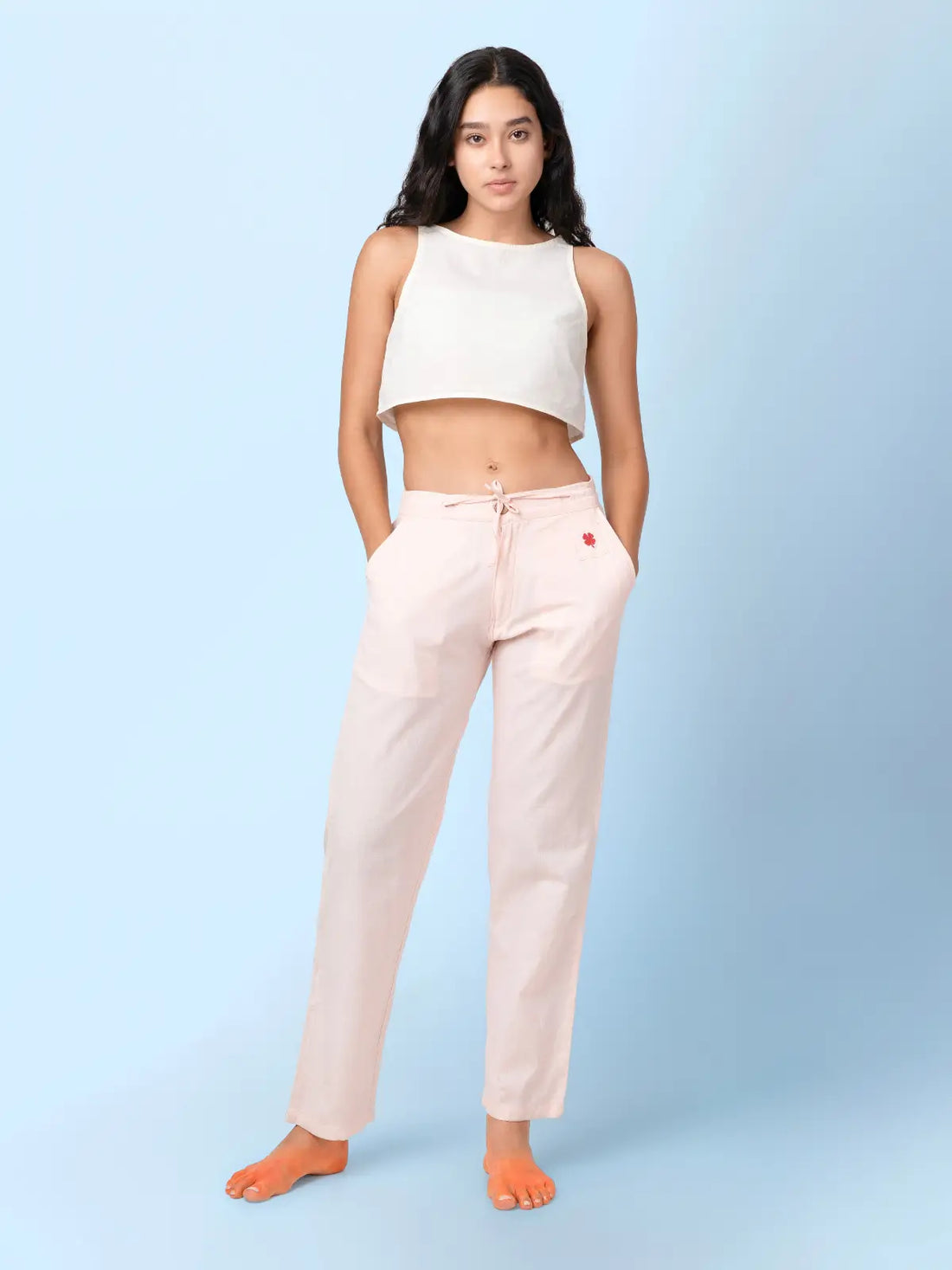 Sol - Natural Sleeveless Crop Top