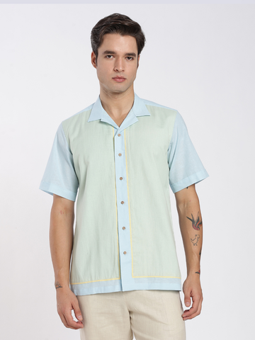 Eron Cuban Collar Lounge Shirt