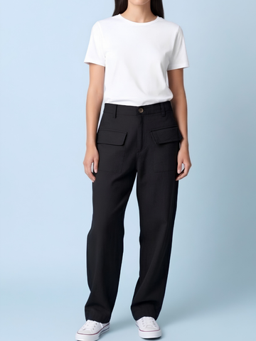 Juno - Black Patch Pocket Pants
