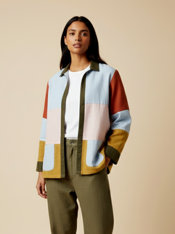 Leo Upcycled Colour Block Jacket