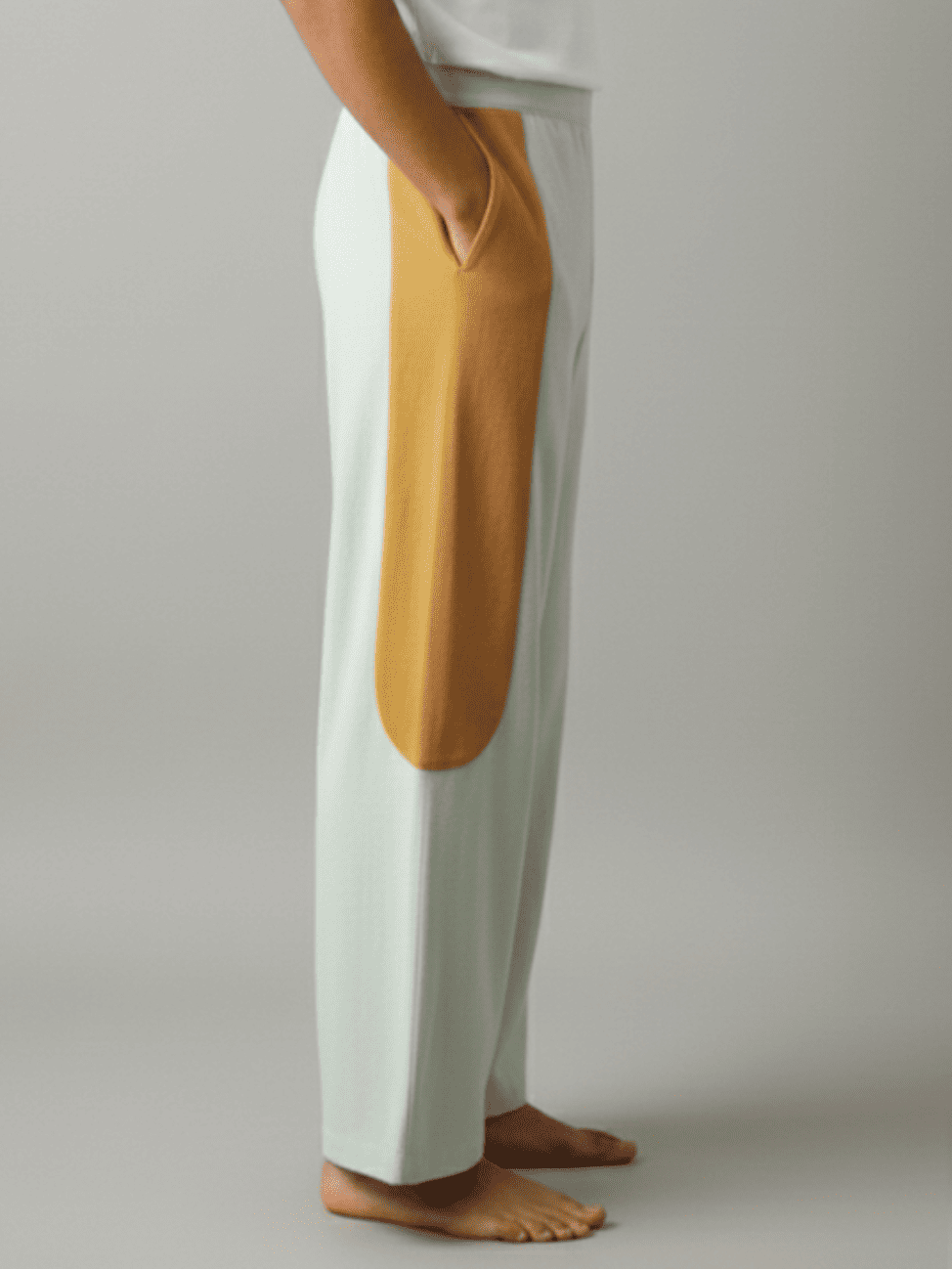 Tipa - Green Flowy Pants with Side Panel Woman