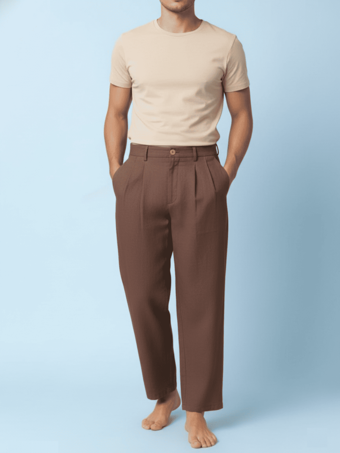 Mars - Brown Pleated Pants