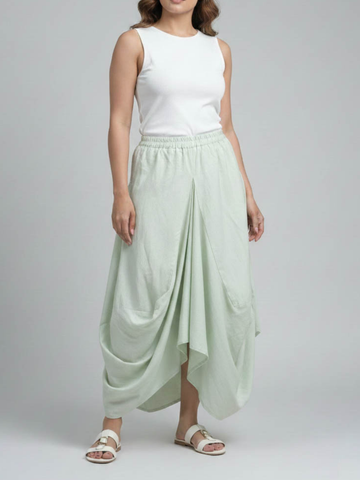 Hary - Green Draped Harem Skirt