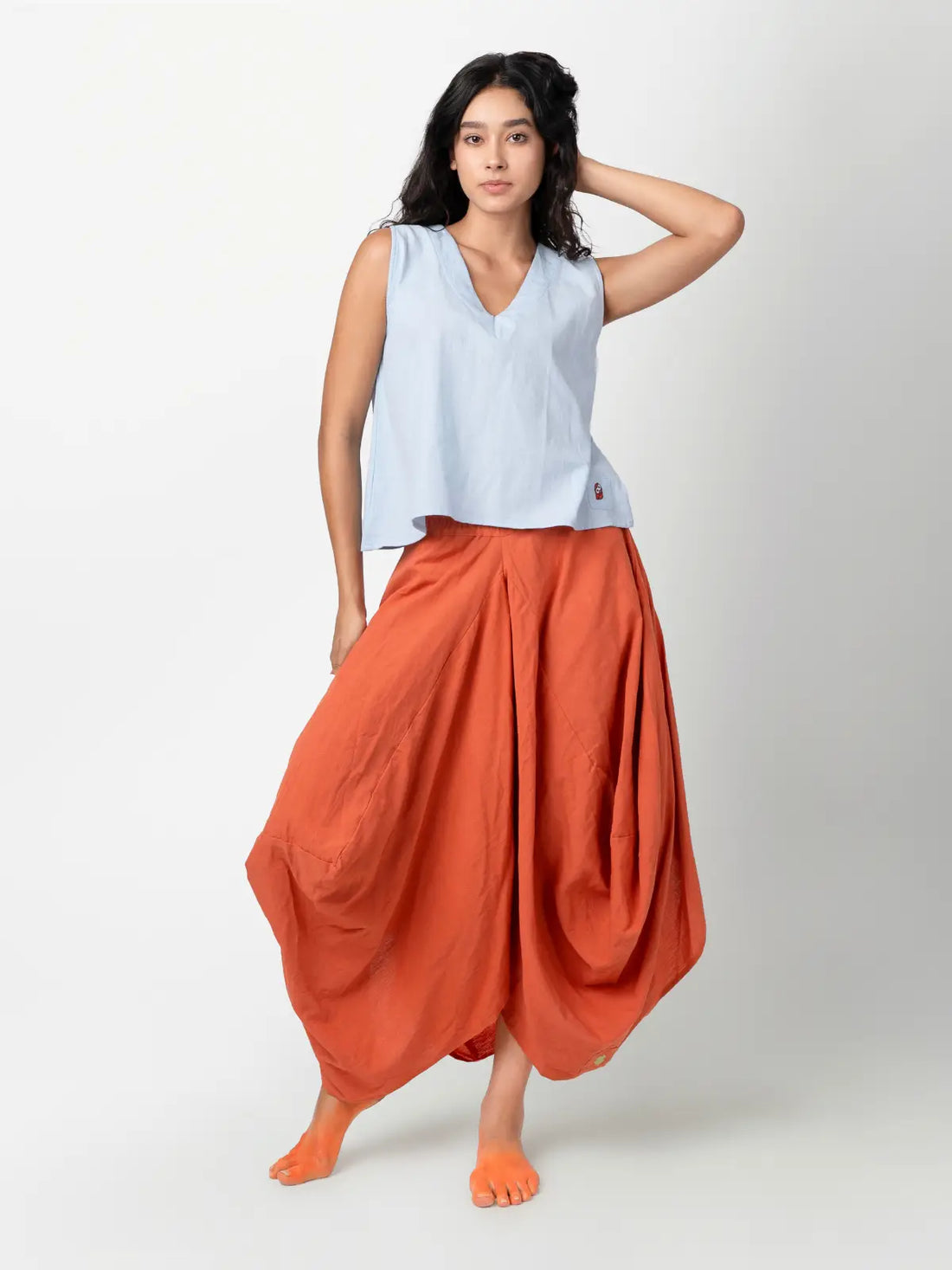 Hary - Rust Draped Harem Skirt