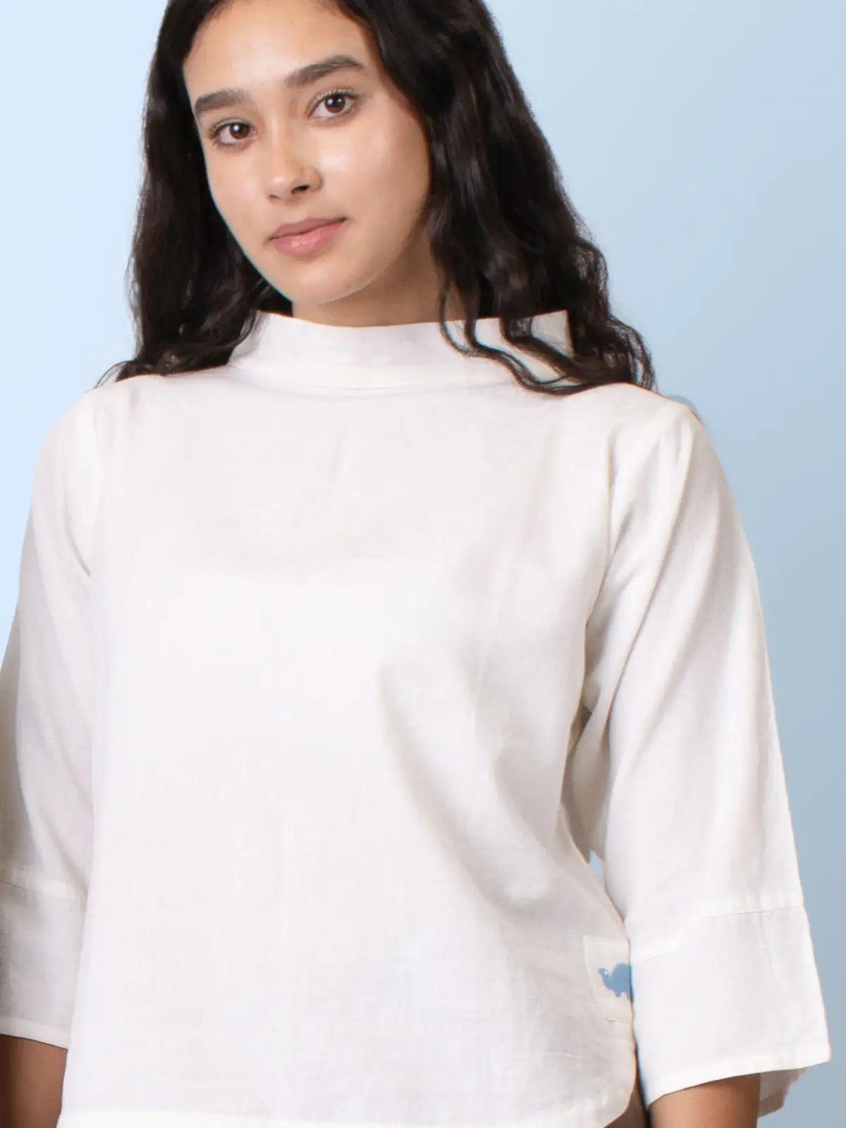 Ecru - Mock Collar Top
