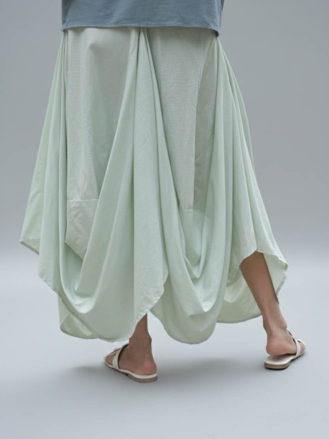 Hary - Green Draped Harem Skirt