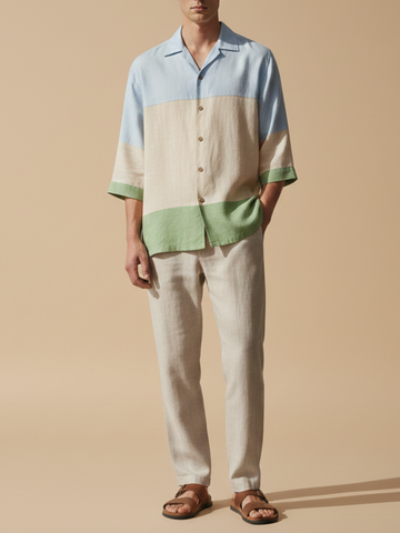 Gale Cuban Collar Lounge Shirt