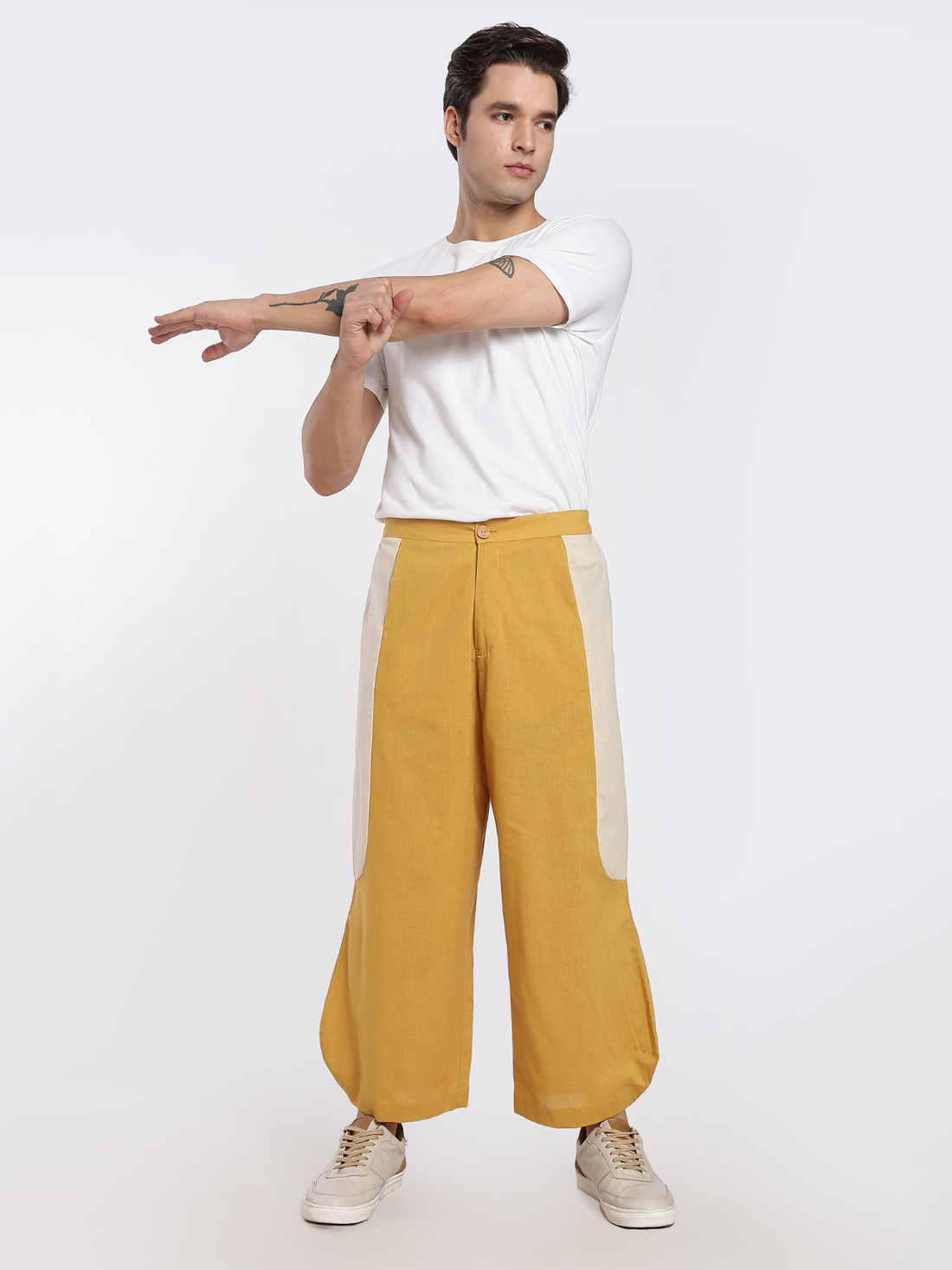 Flow - Mustard Pants with Side Panel