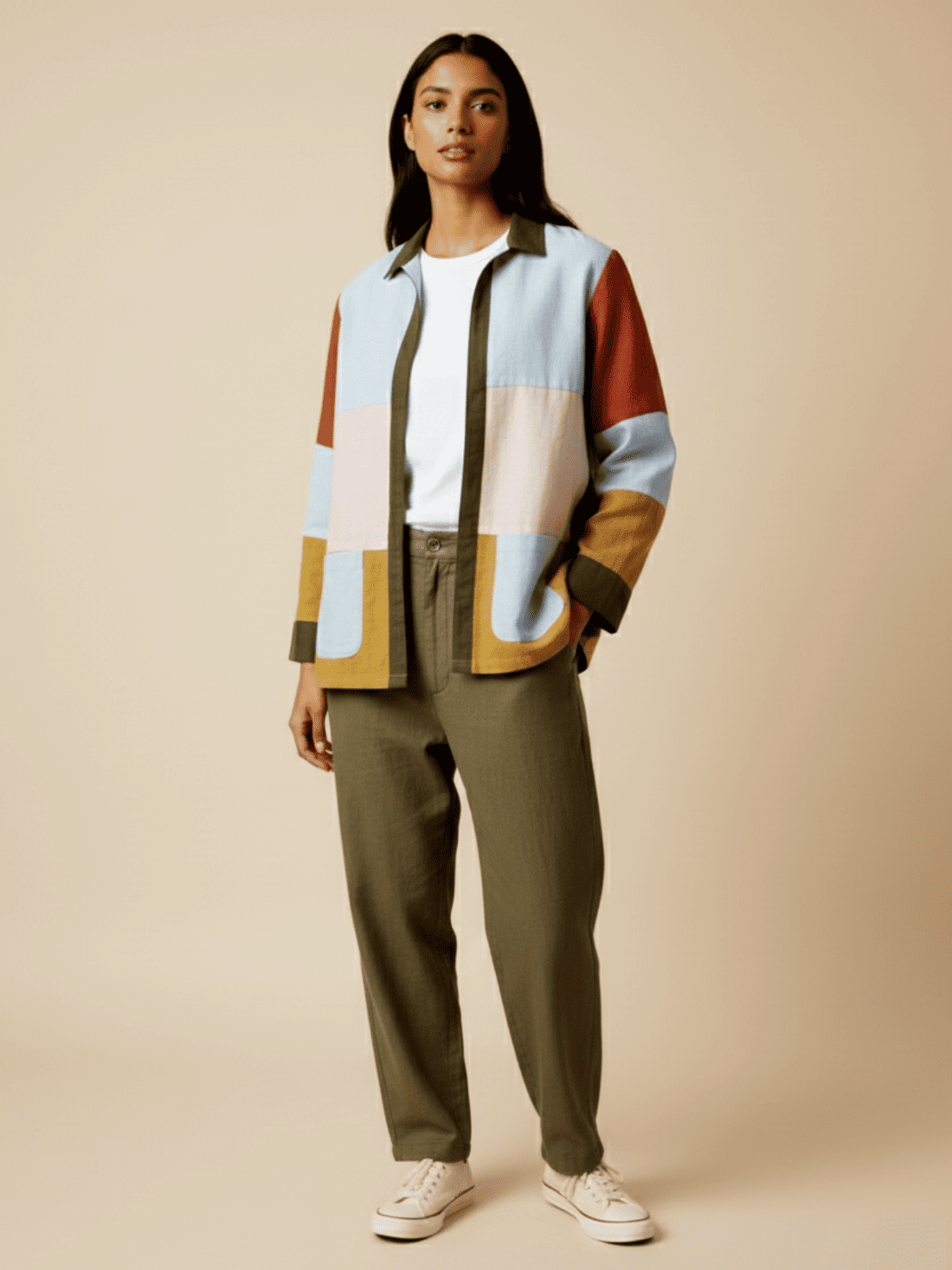 Leo Upcycled Colour Block Jacket