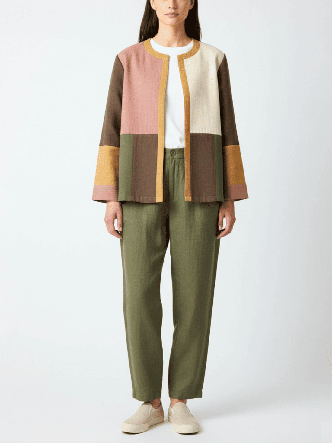 Lery Upcycled Colour Block Jacket