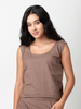 Scoop - Brown Round Neck Sleeveless Top