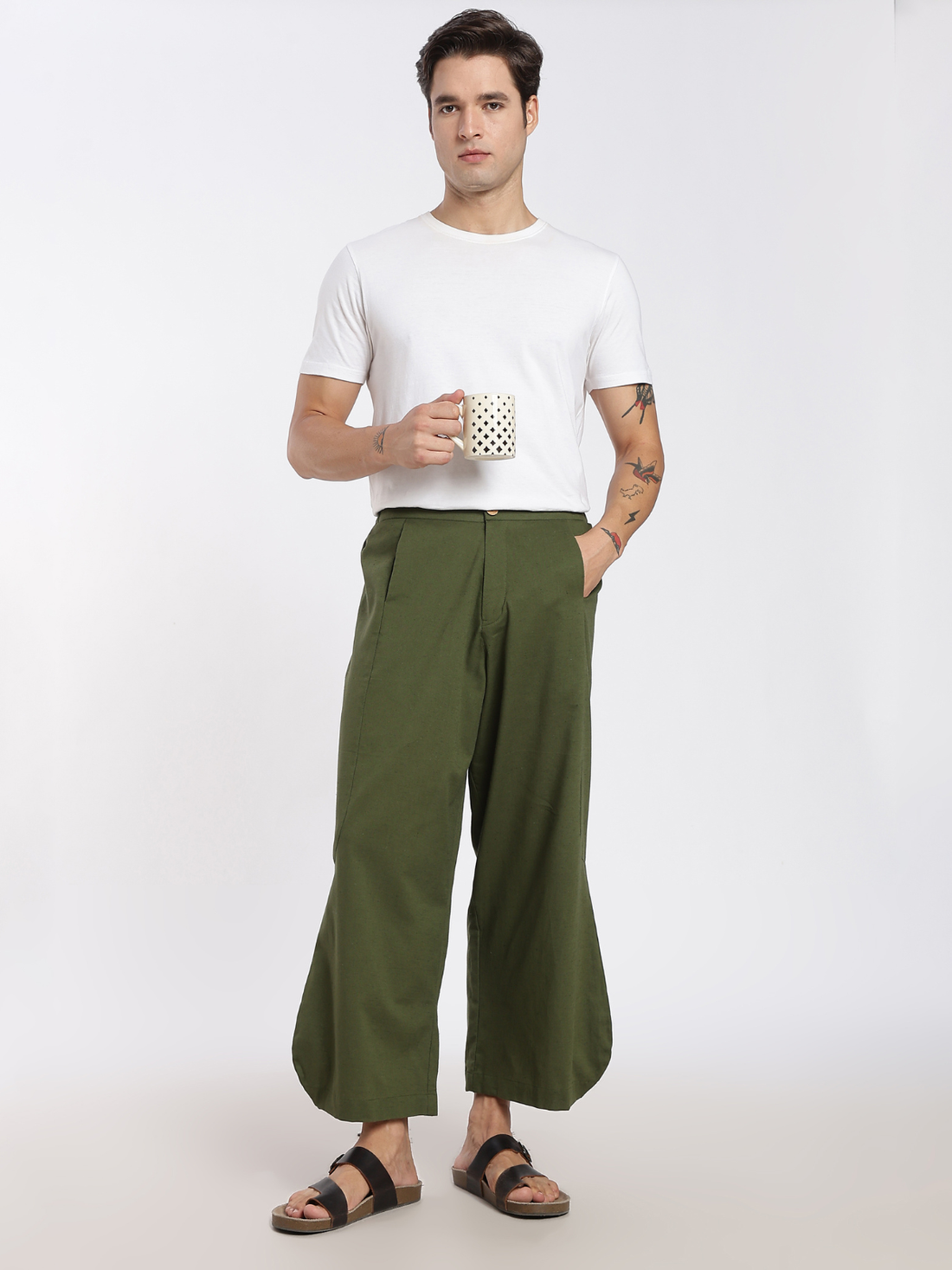 Flow - Olive Pants with Side Panel