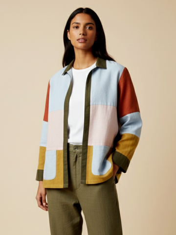 Leo Upcycled Colour Block Jacket