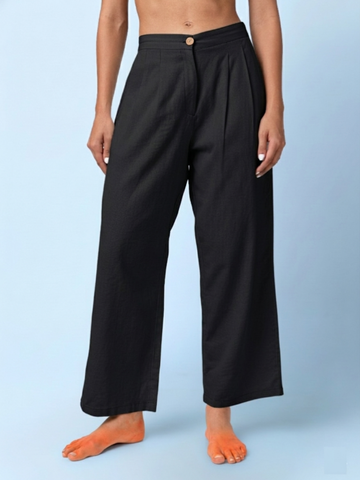 Mars - Black Pleated Pants