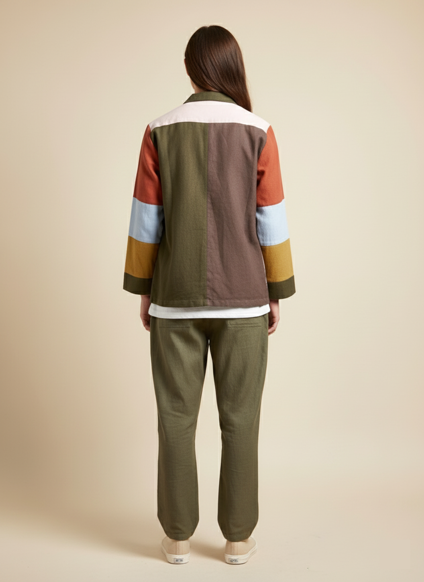 Leo Upcycled Colour Block Jacket