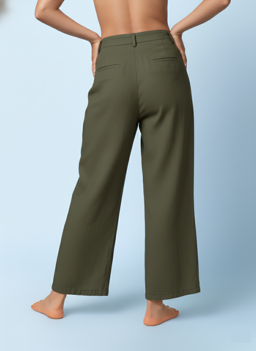 Mars- Olive Pleated Pants