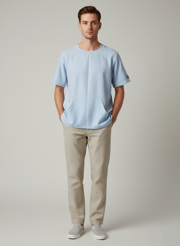 Skippy - Blue T Shirt with Kangaroo Pockets