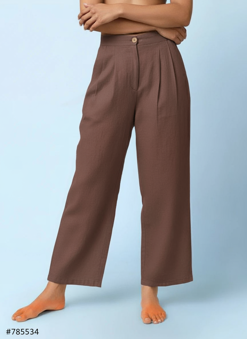 Mars - Brown Pleated Pants