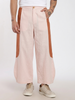 Tipa - Pink Flowy Pants with Side Panel