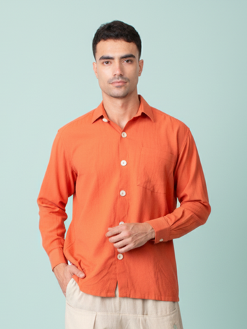 Kaya - Rust Drop Shoulder Shirt
